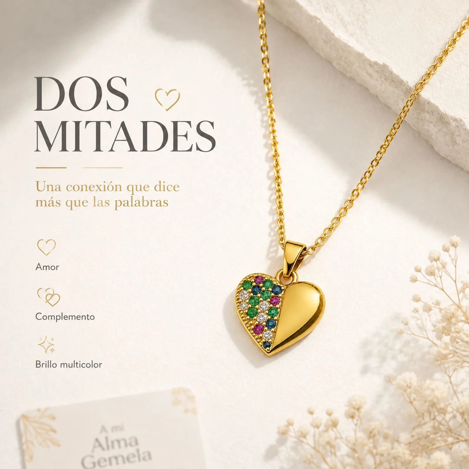 COLLAR ACERO CON CIRCONITA PARA REGALAR A  ALMA GEMELA