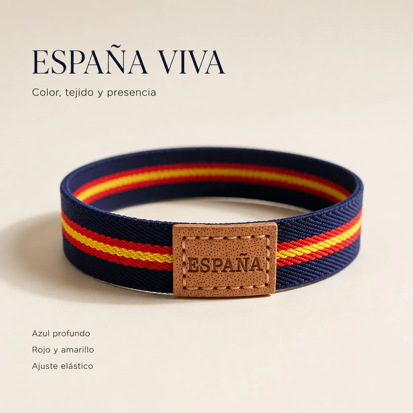PULSERA ESPAÑA ELÁSTICO ANCHO 1.5CM VERDE