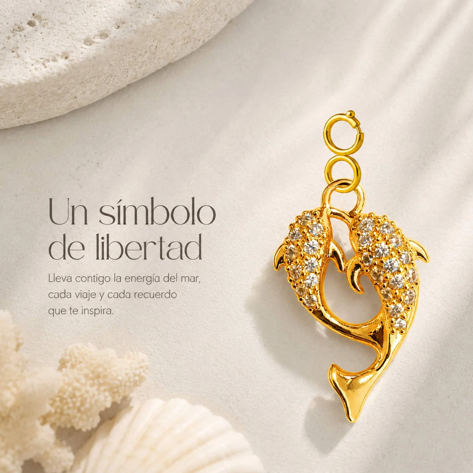 CHARM DE COBRE CHAPADO A ORO 14K CON CIRCONITA-CON CIERRE