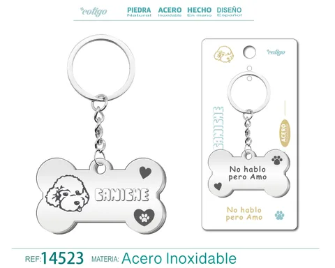 LLAVERO ACERO DE PERRO CANICHE