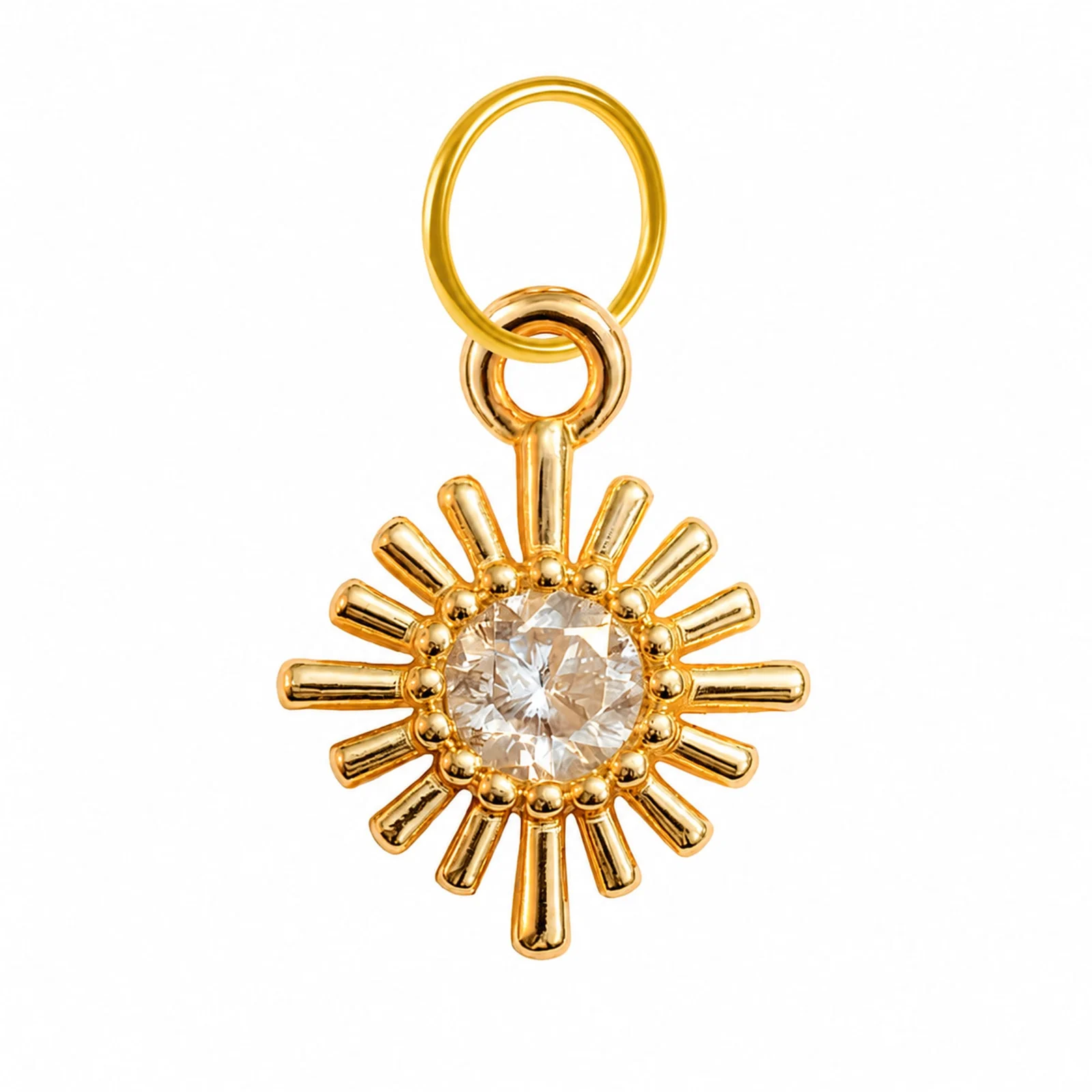 CHARM DE COBRE CHAPADO ORO 14K CON CIRCONITA