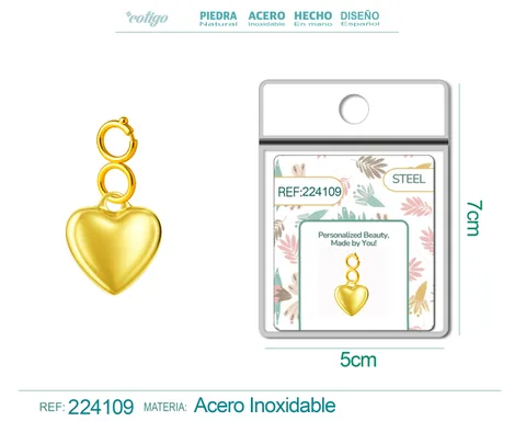 CHARM ACERO DORADO CHAPADO ORO 14 K-CON CIERRE