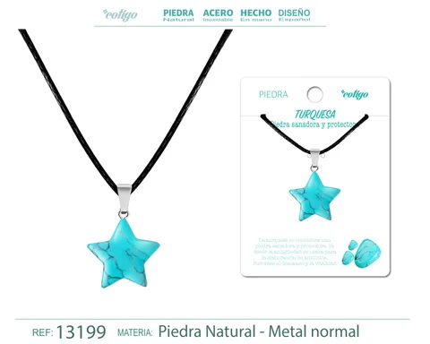 COLGANTE ESTRELLA DE PIEDRA TURQUESA