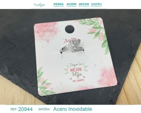 ANILLO PARA HIJA ACERO COLOR PLATEADO