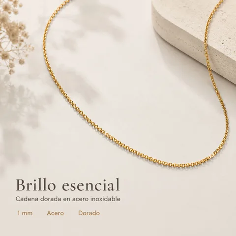 COLLAR DE CADENA ACERO DORADO