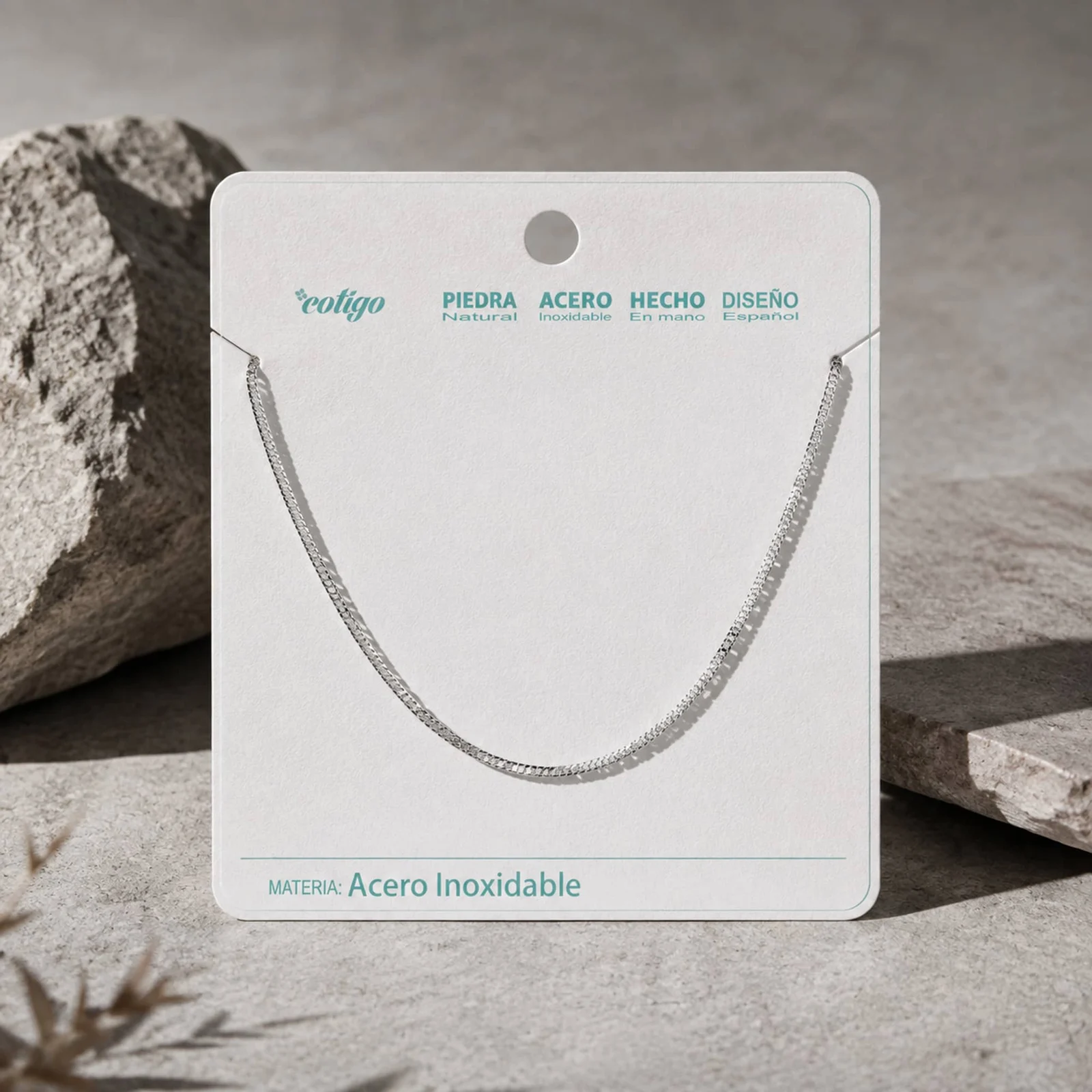 COLLAR DE CADENA ACERO PLATEADO