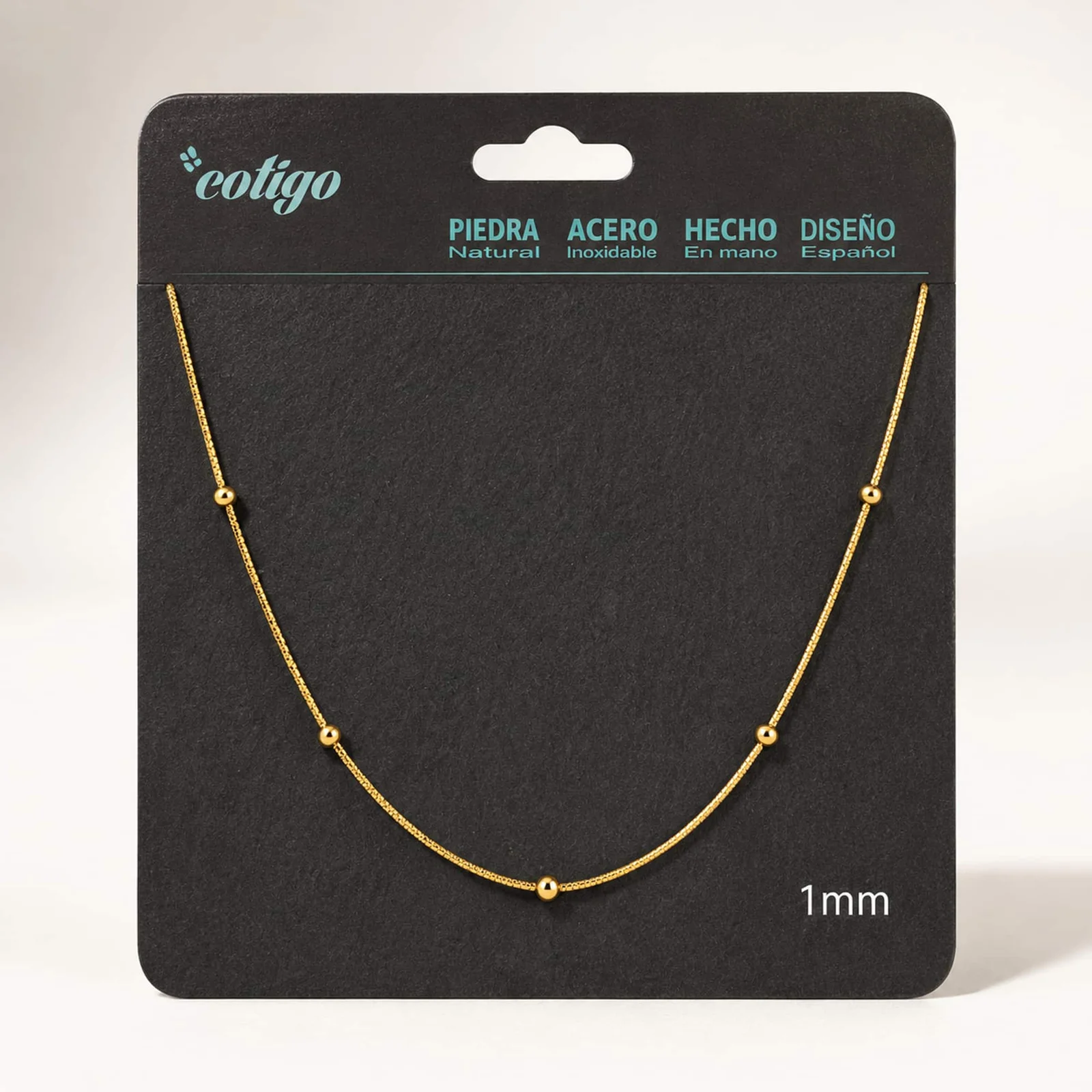 COLLAR DE CADENA ACERO DORADO