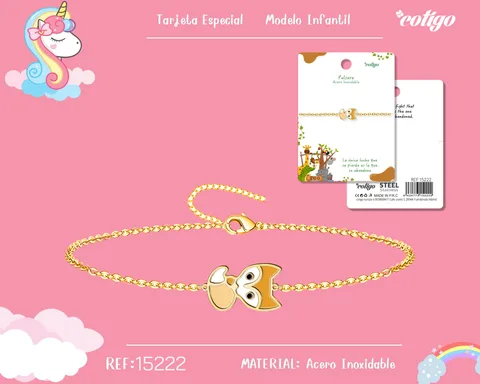 PULSERA DE NIÑA ACERO COLOR DORADO