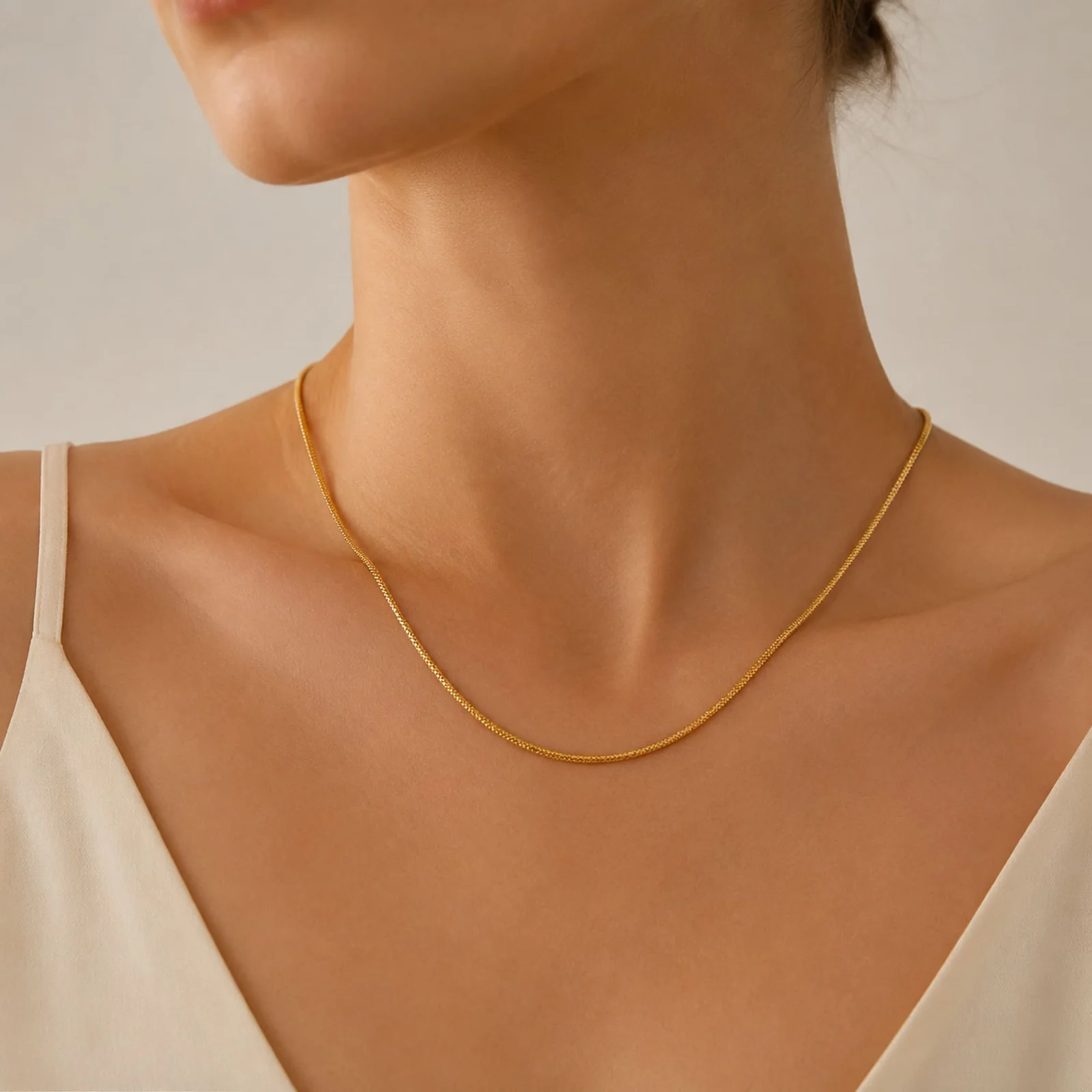 COLLAR DE CADENA ACERO DORADO