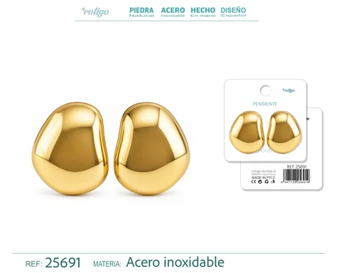 Pendiente Acero Inoxidable color Dorado