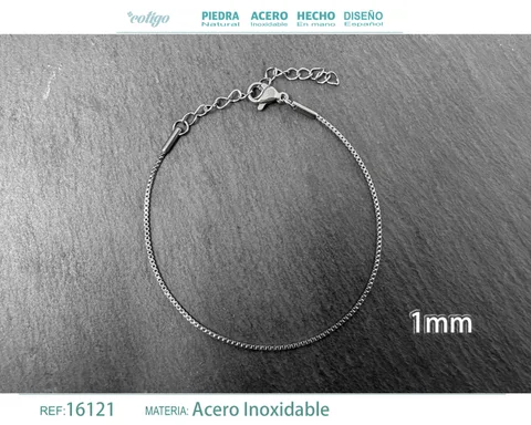 PULSERA DE CADENA ACERO PLATEADO