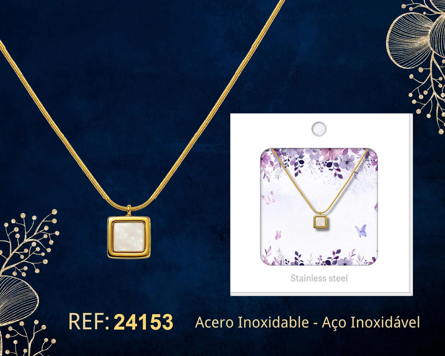 COLLAR ACERO INOXIDABLE CON SOBRE