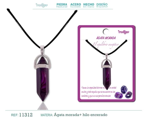 COLGANTE PUNTO AGATA MORADA