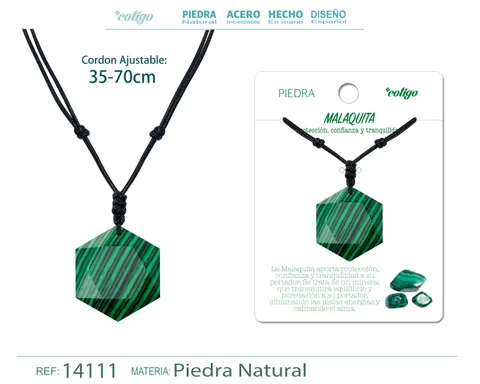 COLGANTE ESTRELLA DAVID DE PIEDRA MALAQUITA