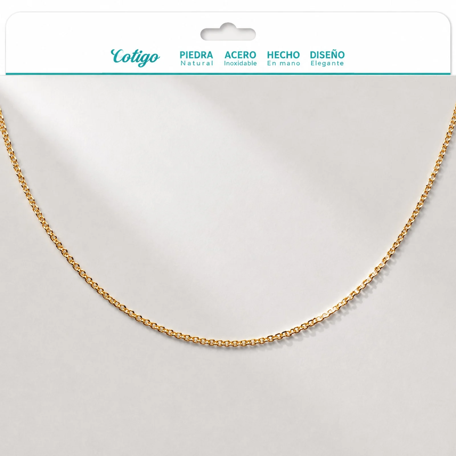 COLLAR DE CADENA ACERO DORADO
