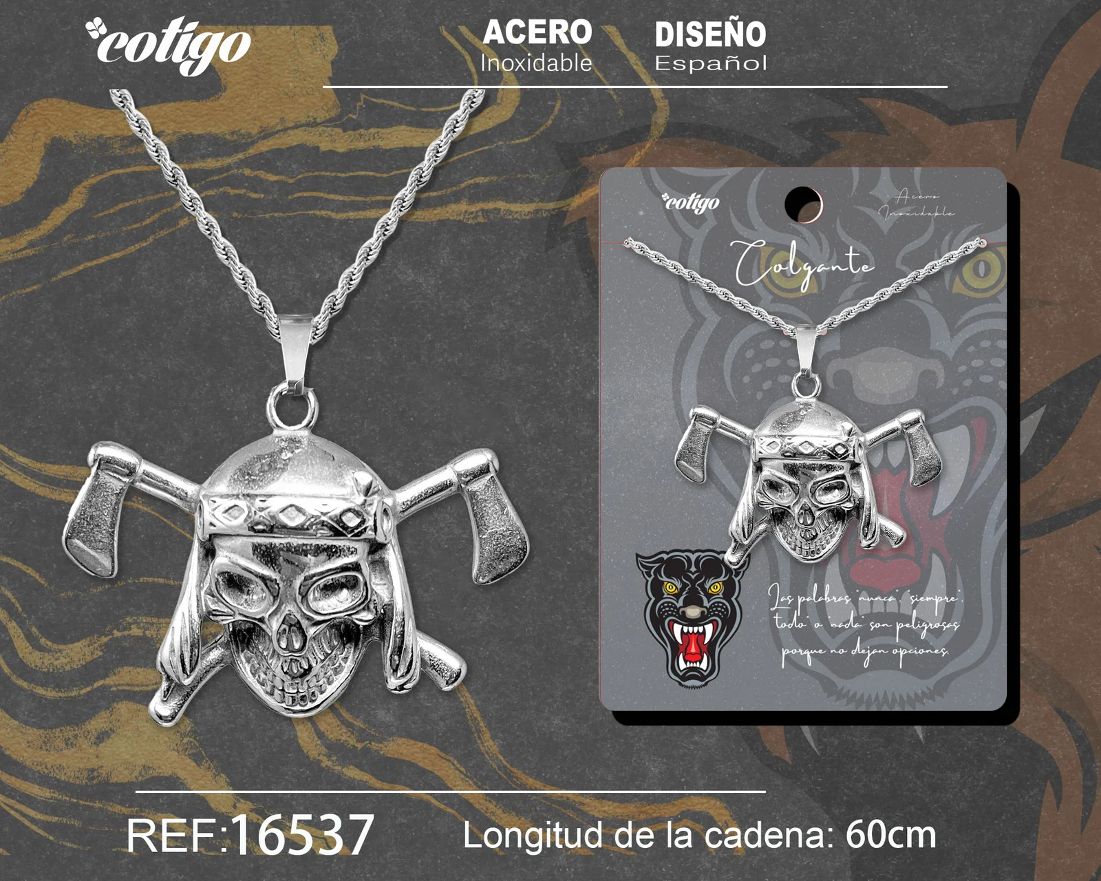 COLGANE HOMBRE ACERO COLOR PLATEADO