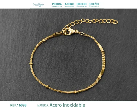 PULSERA DE CADENA ACERO DORADO