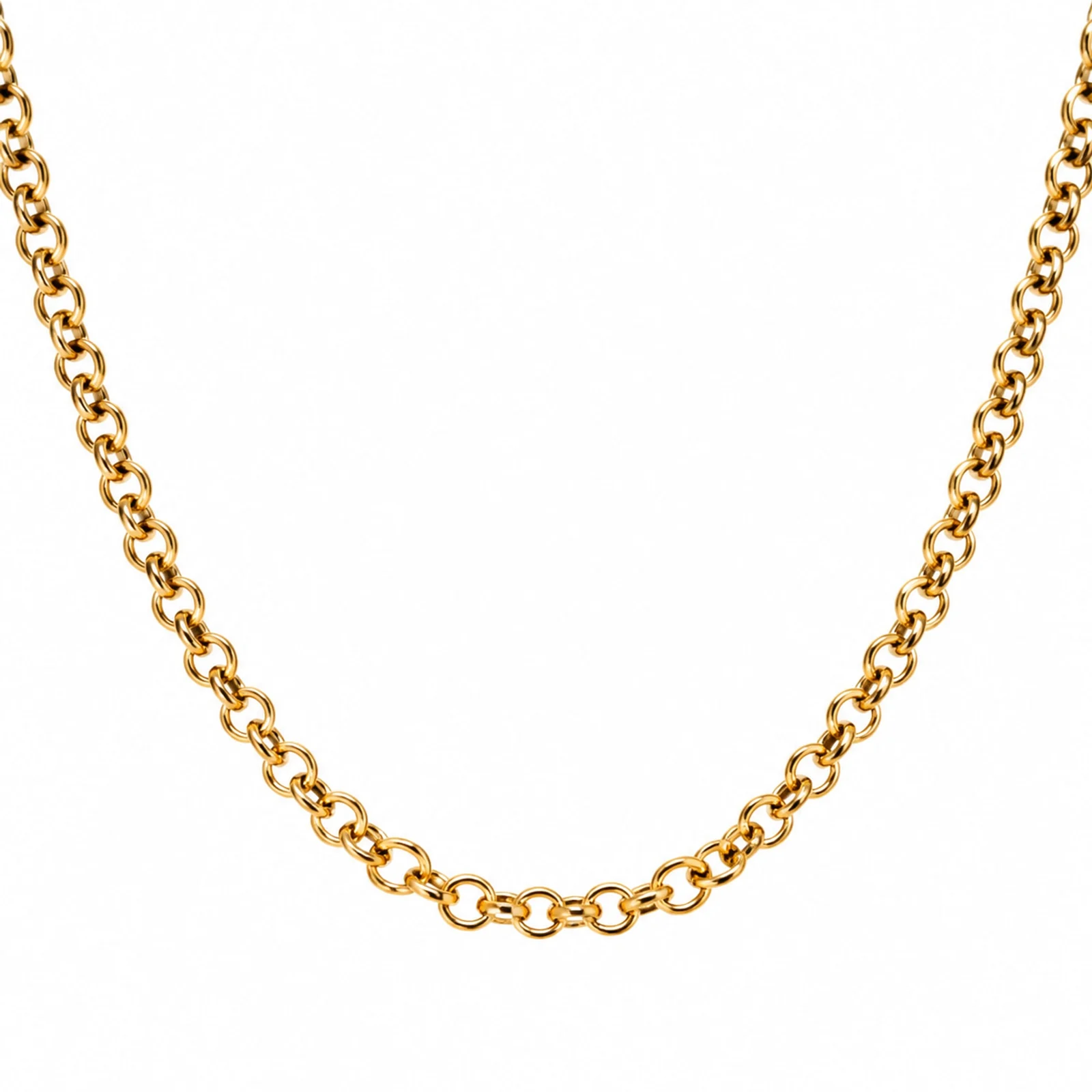COLLAR DE CADENA ACERO DORADO