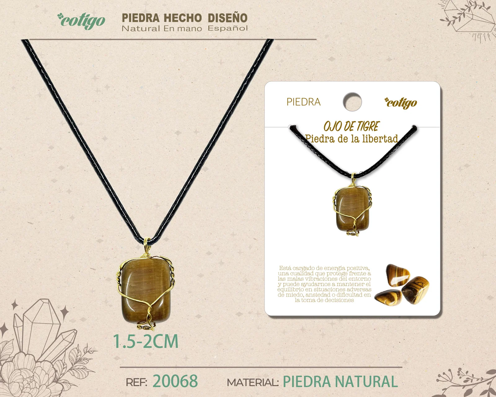 COLGANTE PIEDRA NATURAL- OJO TURCO