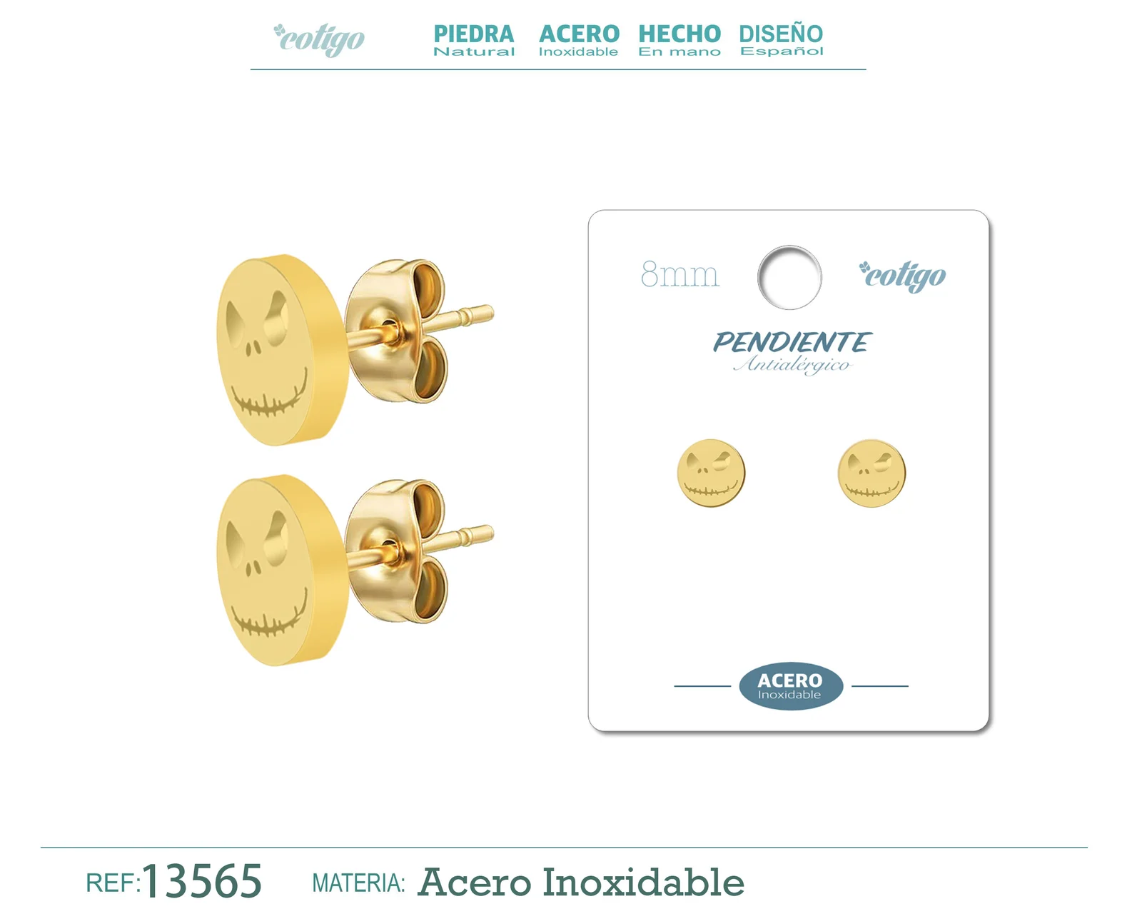 PENDIENTE ACERO COLOR DORADO