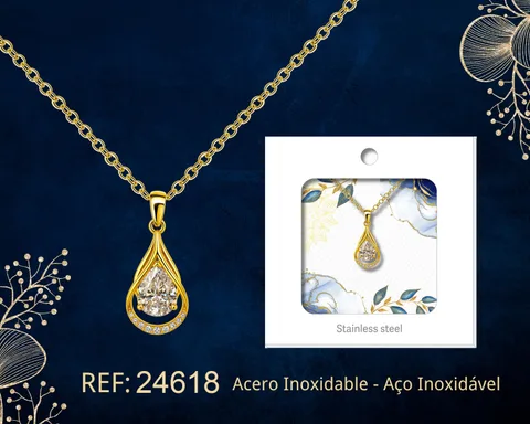 COLGANTE CHAPADO ORO 14K CON CIRCONITA