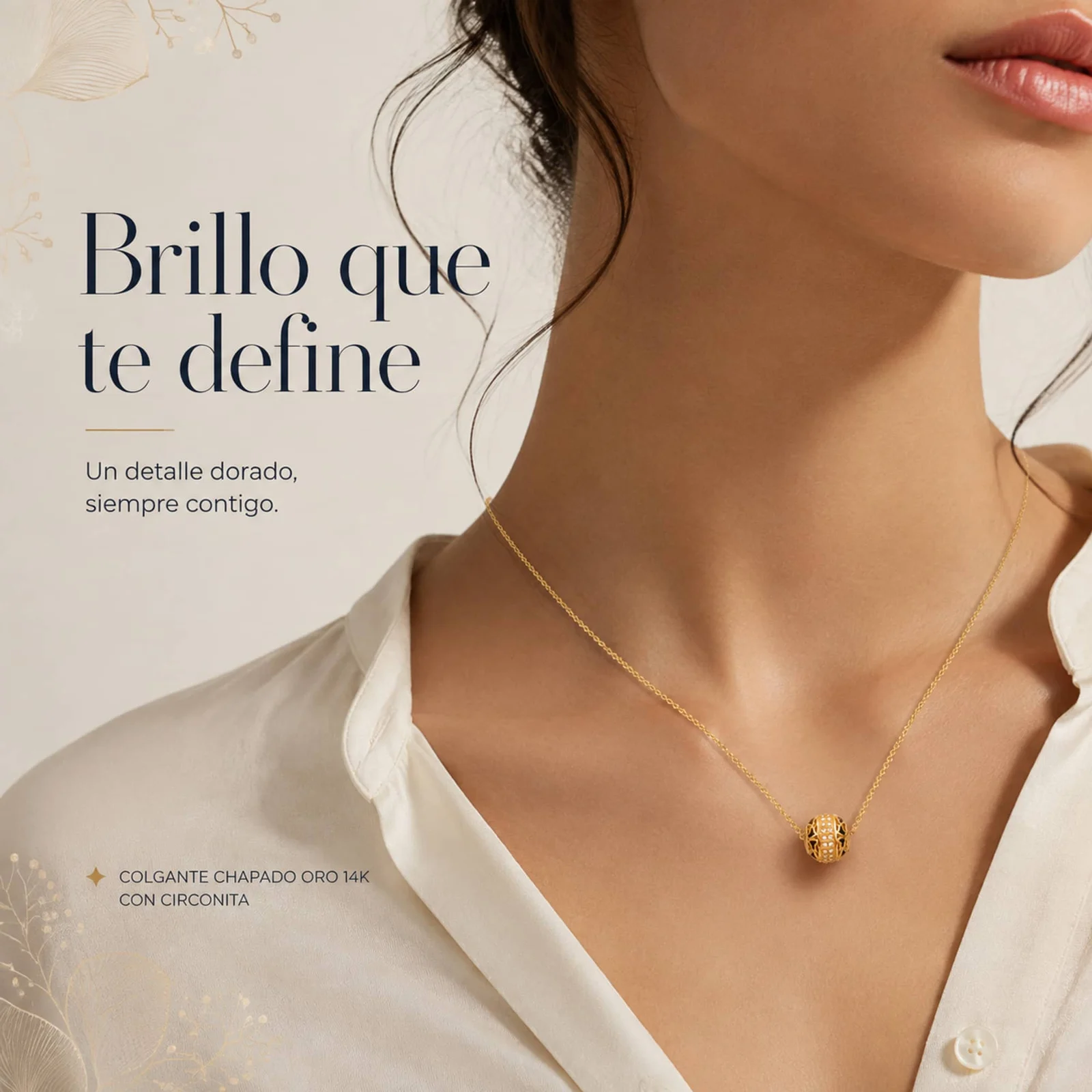 COLGANTE CHAPADO ORO 14K CON CIRCONITA