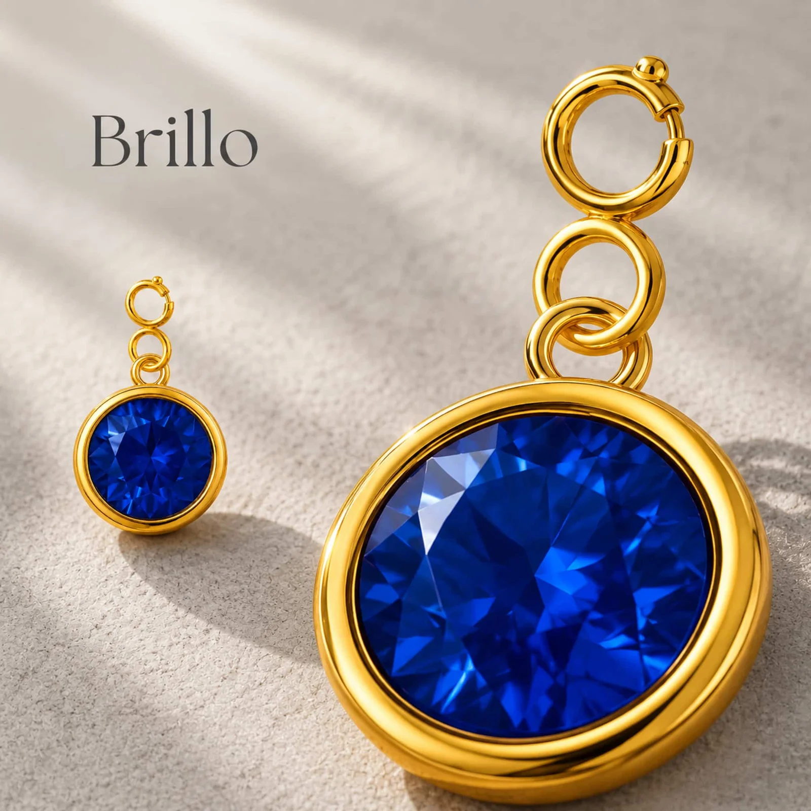 CHARM ACERO DORADO CON PIEDRA NACIMIENTO DE SEPTIEMBRE-CON CIERRE