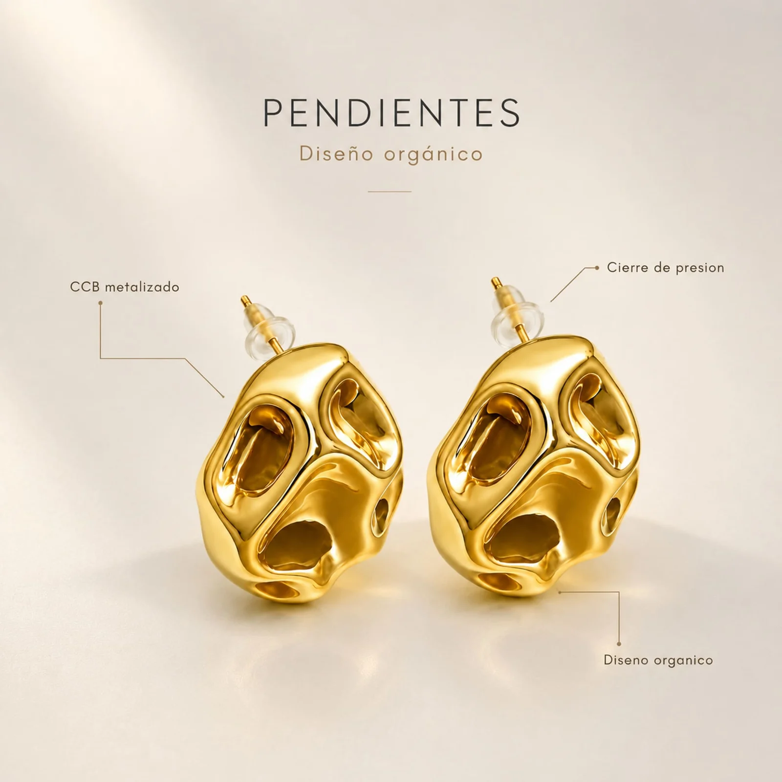 Pendiente de Plástico Metalizado