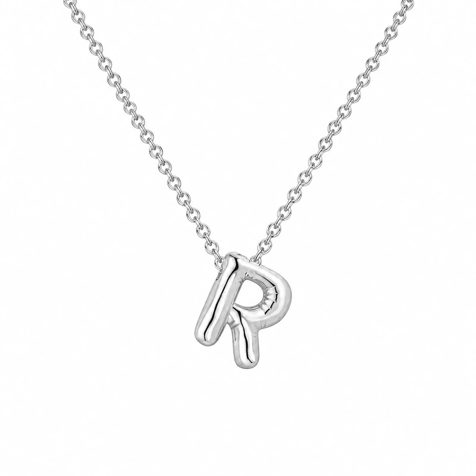 COLLAR INICIAL LETRA R ACERO CON SOBRE