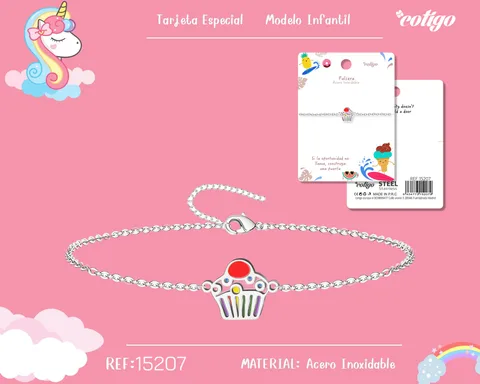 PULSERA DE NIÑA ACERO COLOR PLATEADO