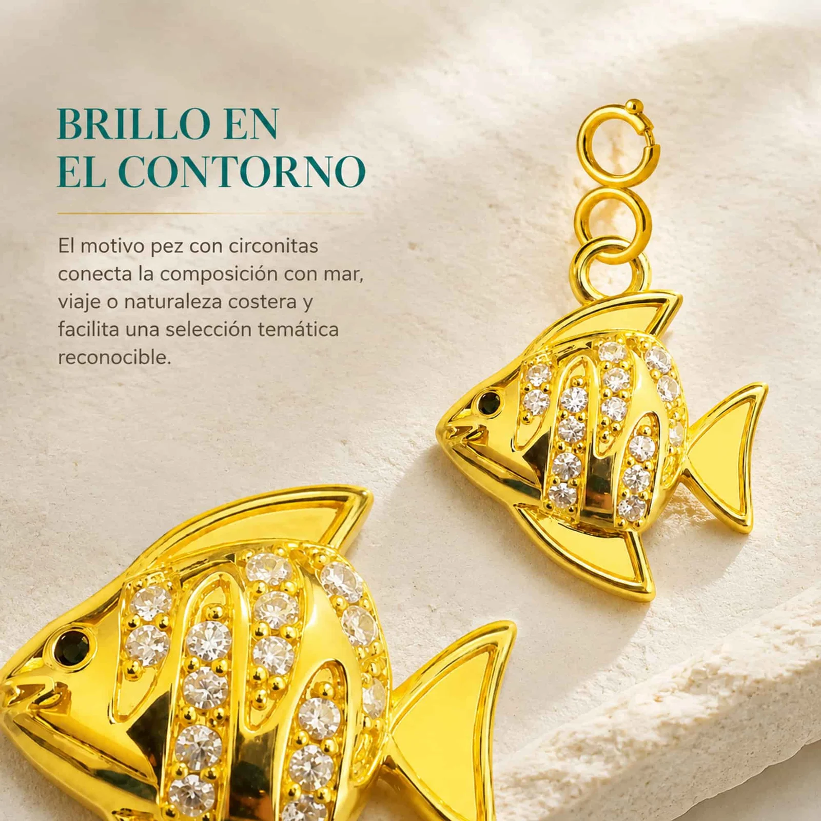 CHARM DE COBRE CHAPADO A ORO 14K CON CIRCONITA-CON CIERRE