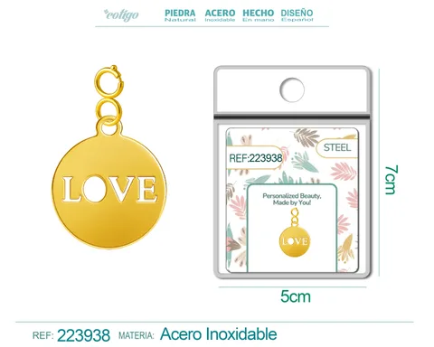 CHARM ACERO INOXIDABLE COLOR DORADO -CON CIERRE