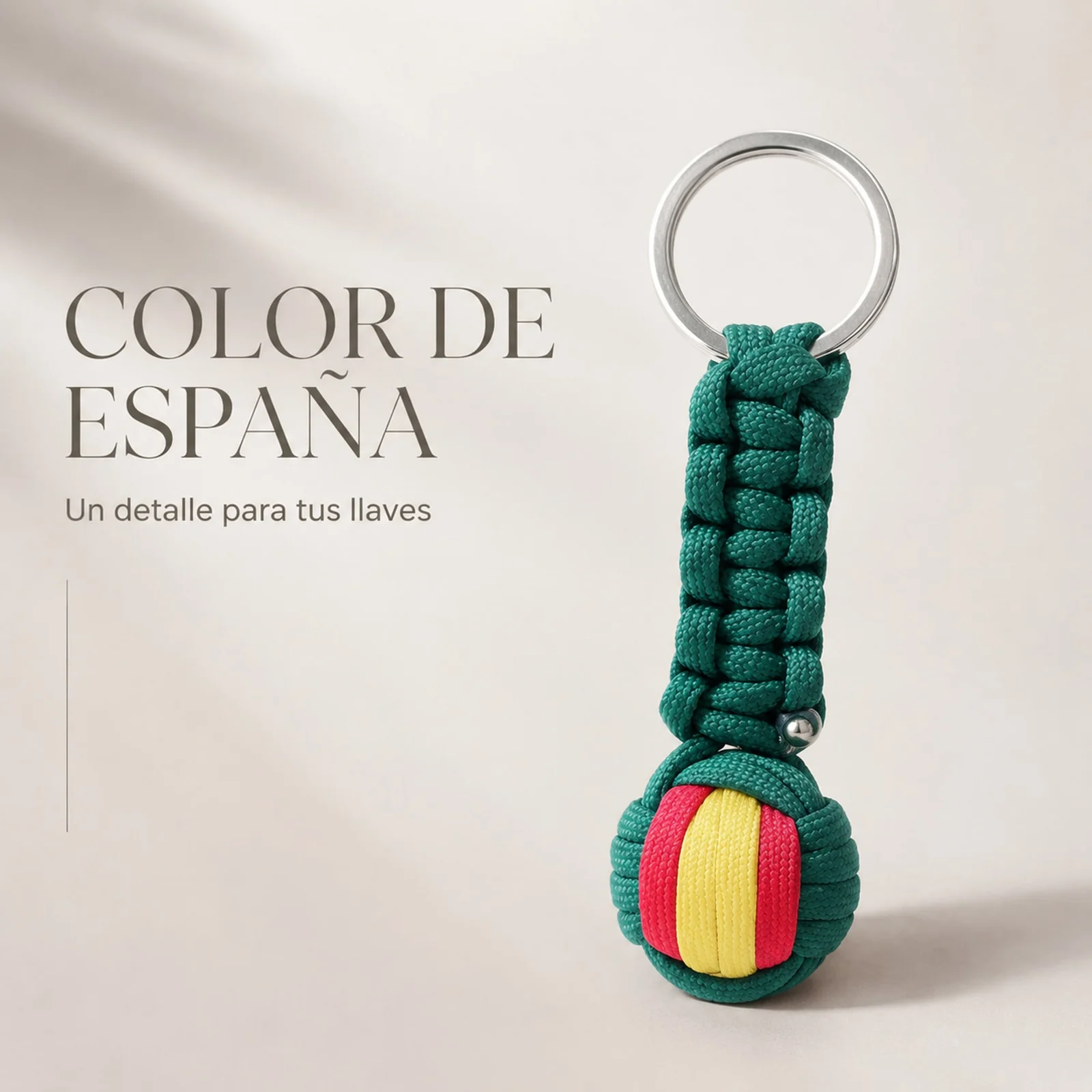 LLAVERO BOLA DE CUERDA CON ARO ACERO