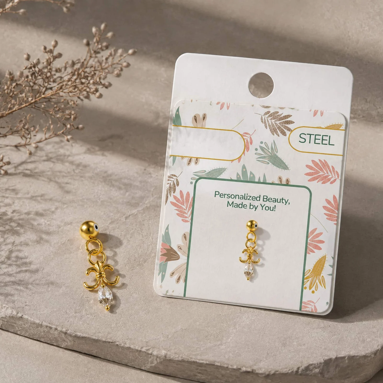 CHARM DE COBRE CHAPADO ORO 14K CON CIRCONITA-CON BOLA DE GOMA