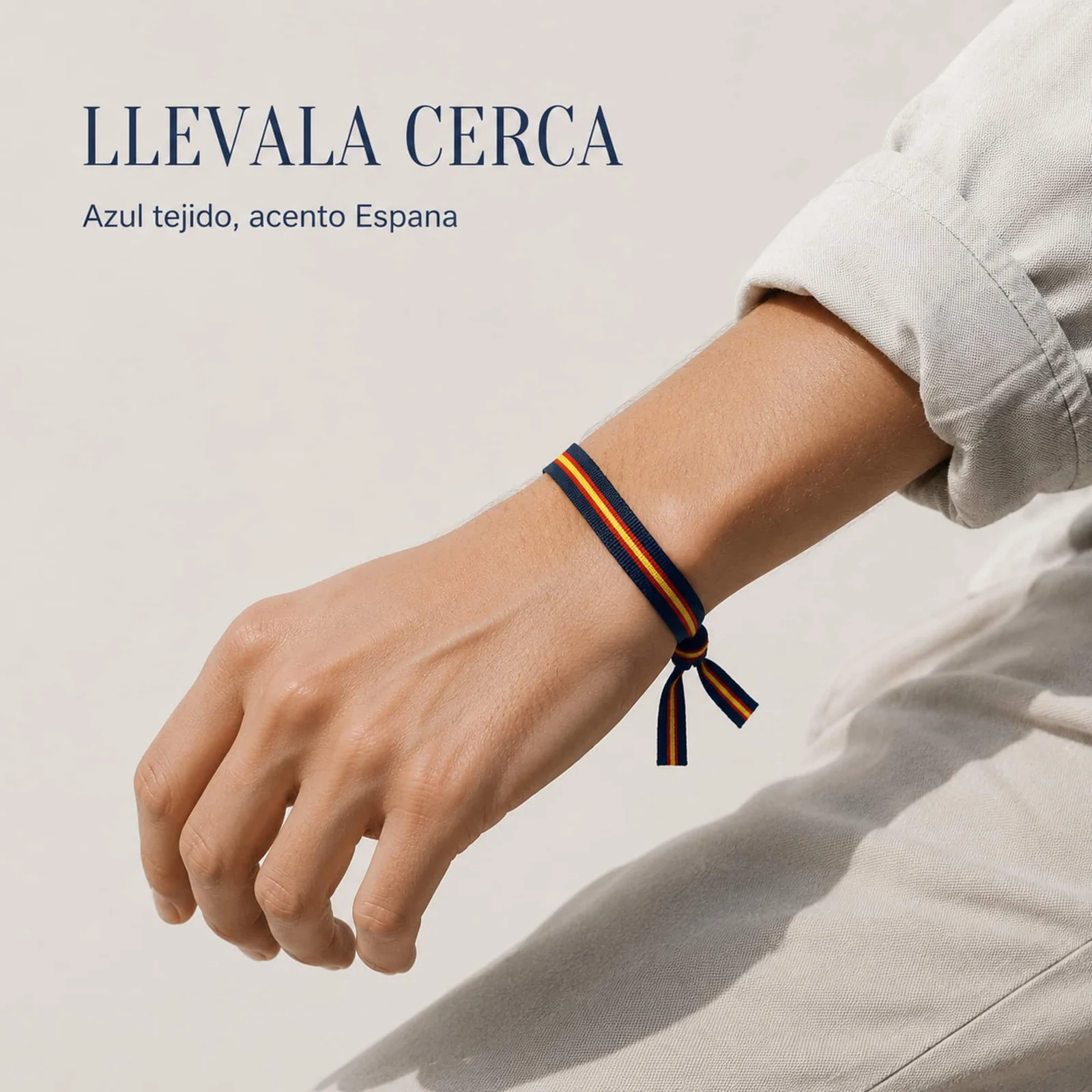 PULSERA ESPAÑA ANCHO 1CM AZUL