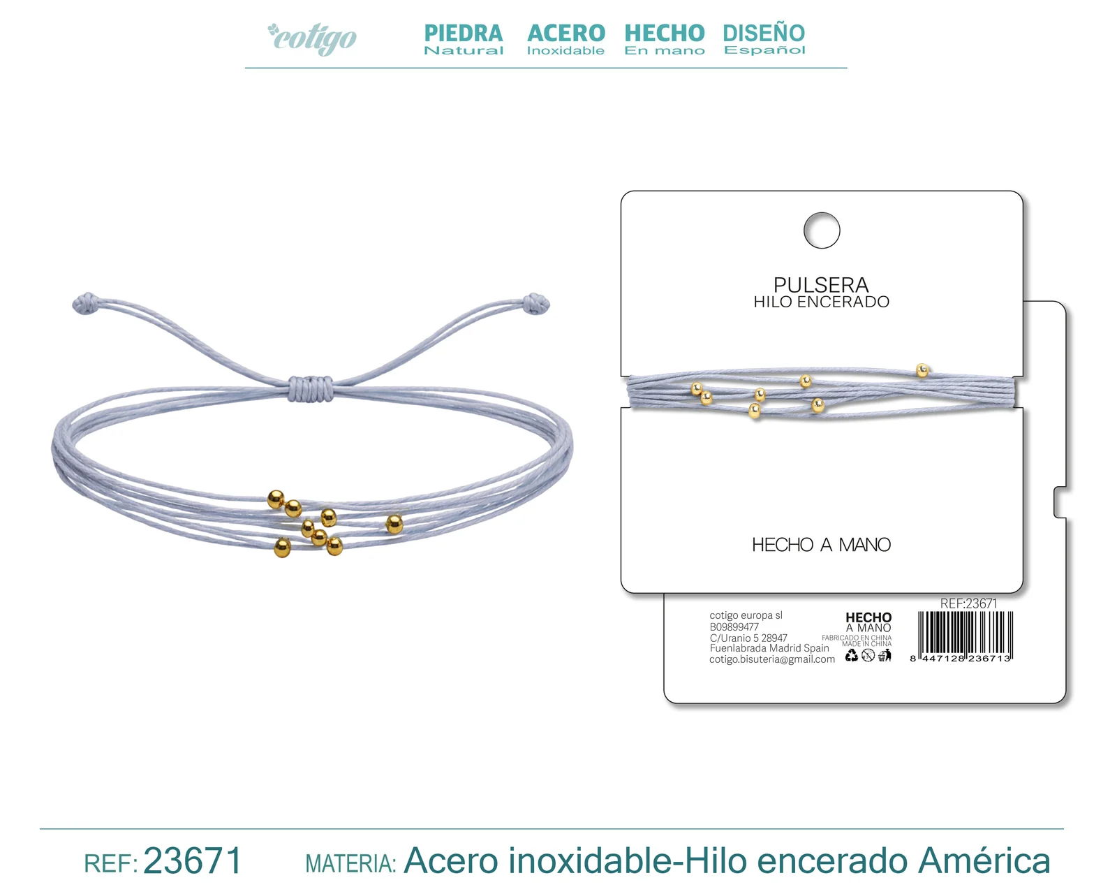 PULSERA HILO ENCERADO