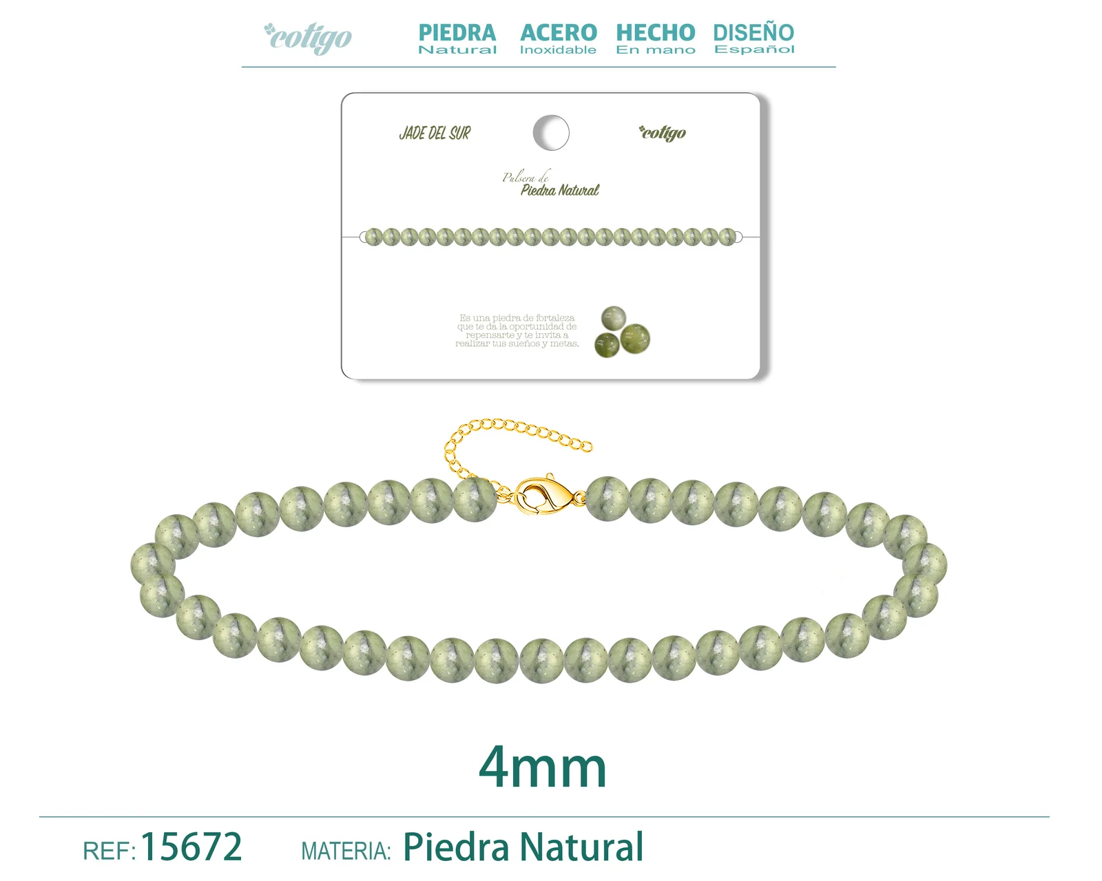 PULSERA JADE DEL SUR 4MM