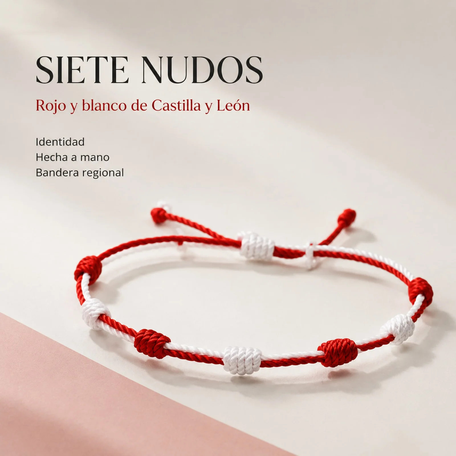 PULSERA 7 NUDOS DE BANDERA DE  CASTILLA Y LEÓN