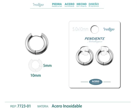 Pendiente Aro Acero 5.0x10mm Acero