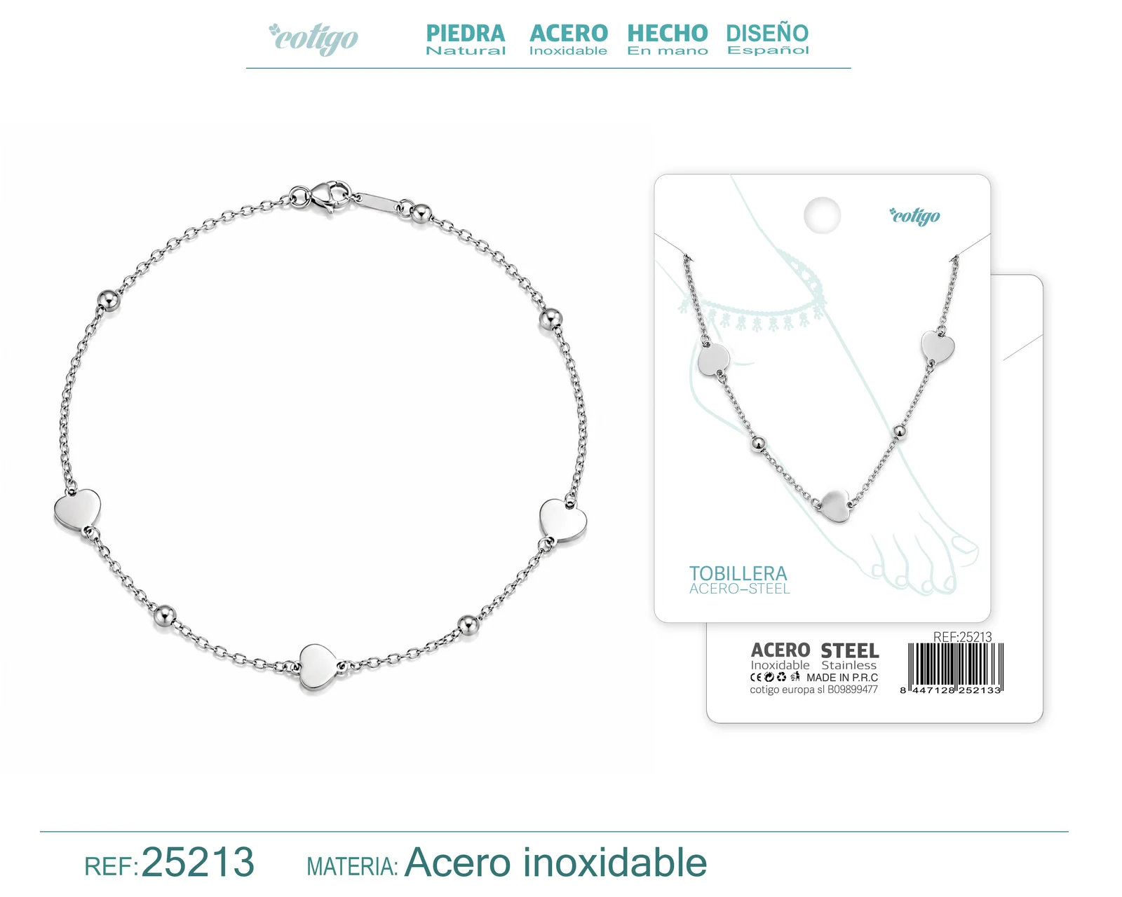 TOBILLERA ACERO INOXIDABLE