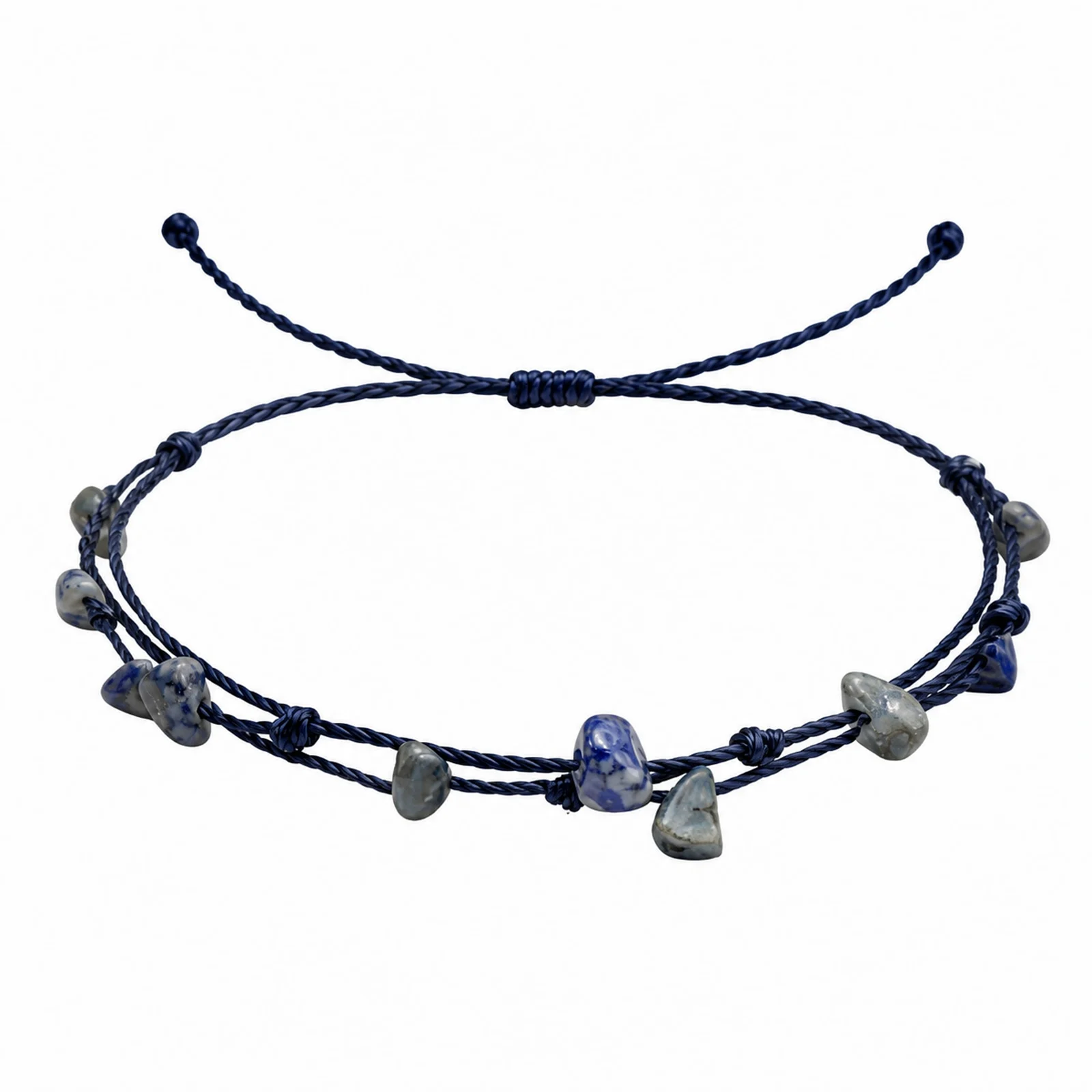 PULSERA HILO ENCERADO CON LAPISLÁZULI