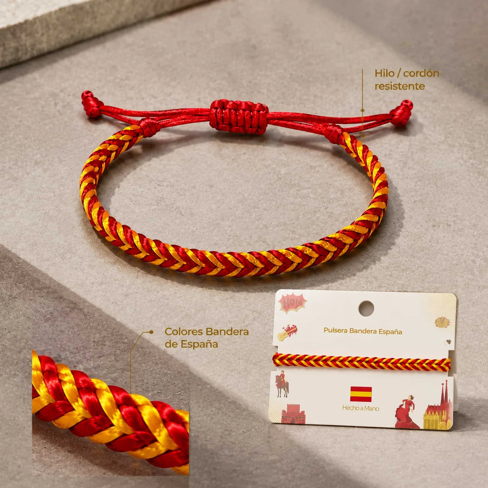 Pulsera Bandera España de Hilo Destino