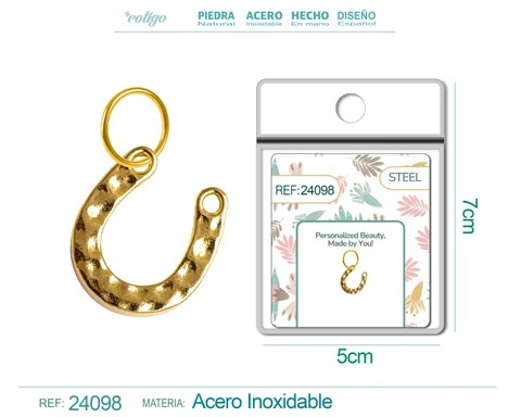 CHARM ACERO DORADO CHAPADO ORO 14 K