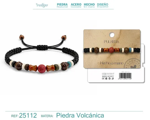 PULSERA LAVA Y COCO HECHO A MANO