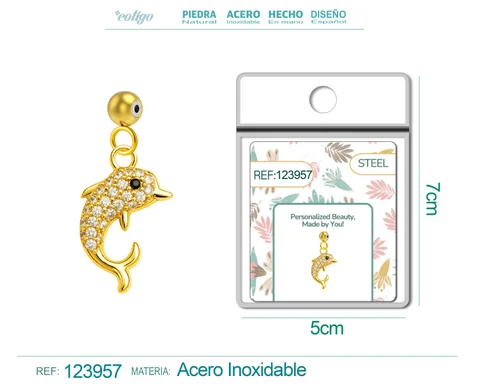 CHARM DE COBRE CHAPADO ORO 14K CON CIRCONITA-CON BOLA DE GOMA