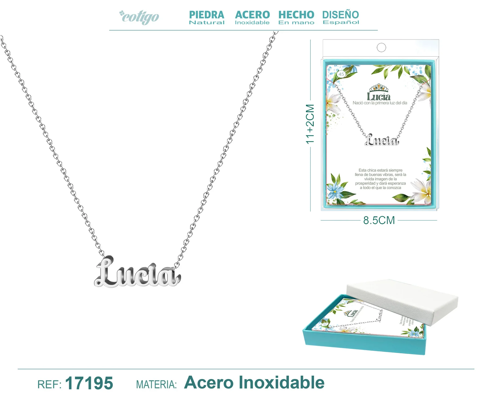 COLLAR LUCIA ACERO COLOR PLATEADO
