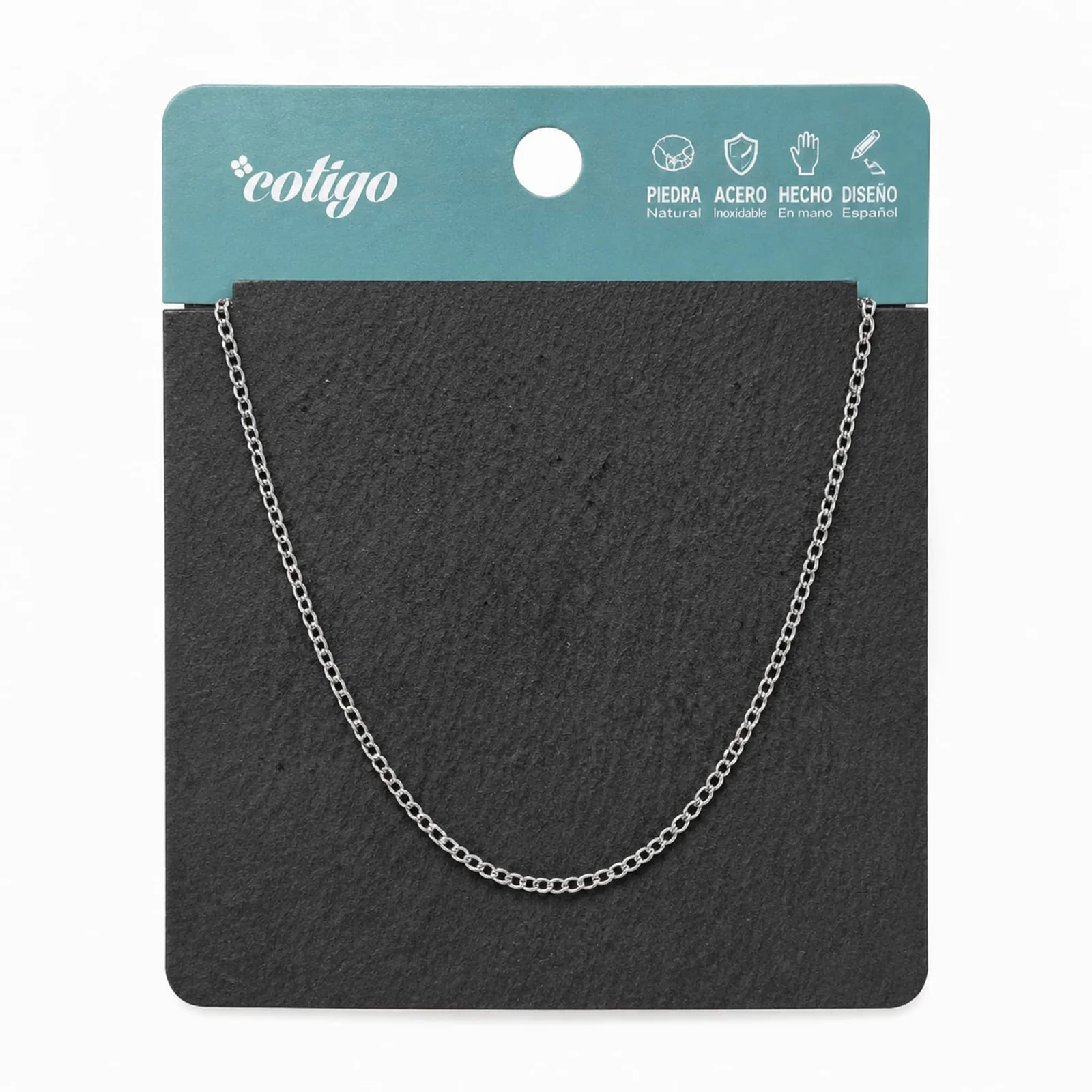 COLLAR DE CADENA ACERO PLATEADO