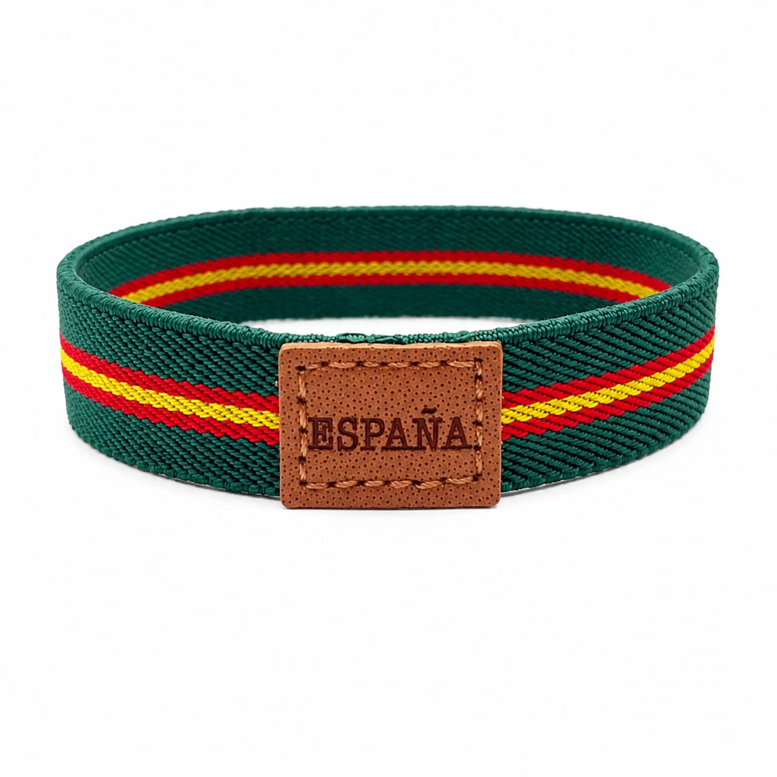 PULSERA ESPAÑA ELÁSTICO ANCHO 1.5CM VERDE