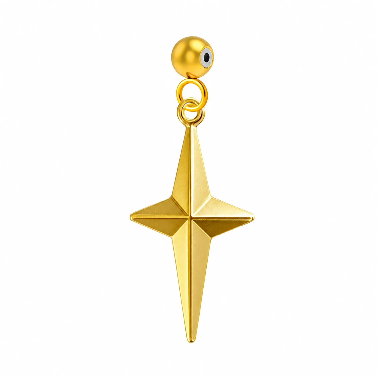 CHARM ACERO DORADO CHAPADO ORO 14 K-CON BOLA DE GOMA