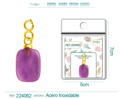 CHARM ACERO DORADO CHAPADO ORO 14 K-CON CIERRE